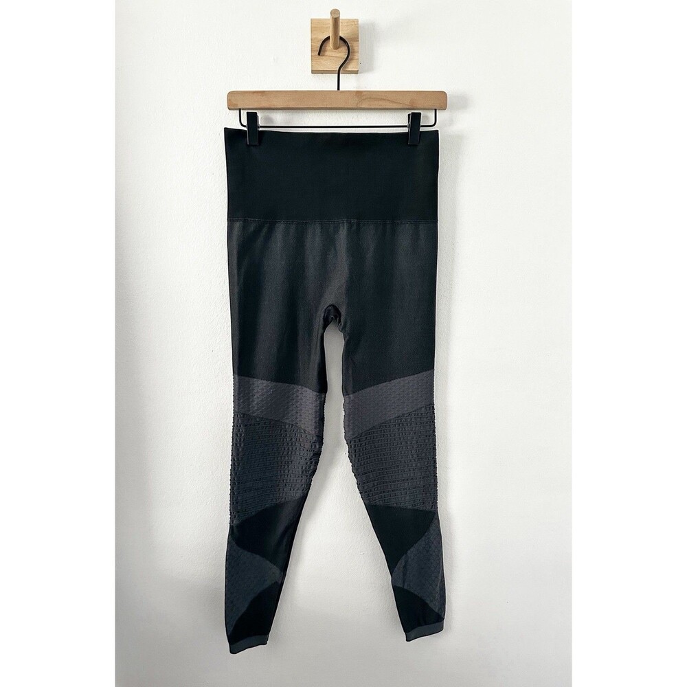 SPANX Seamless Moto Leggings Black & Grey XL Women’s Activewear